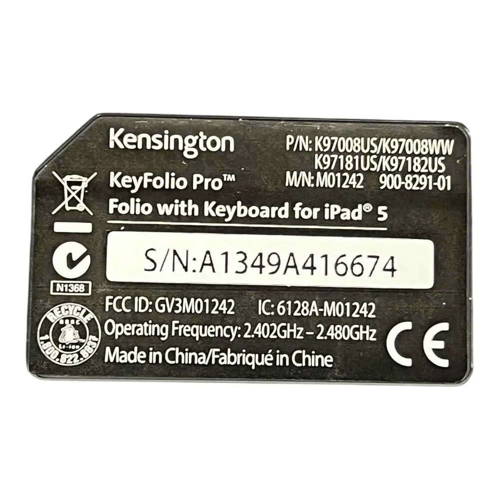 Kensington KeyFolio Pro JUST Keyboard For Ipad 5